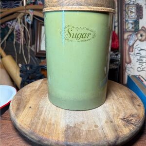 Vintage Green Sugar Canister